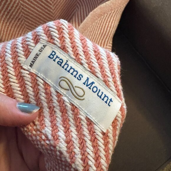 Brahms Mount Monhegan Cotton Throw With Fringe Coral Papaya - Picture 3 of 3